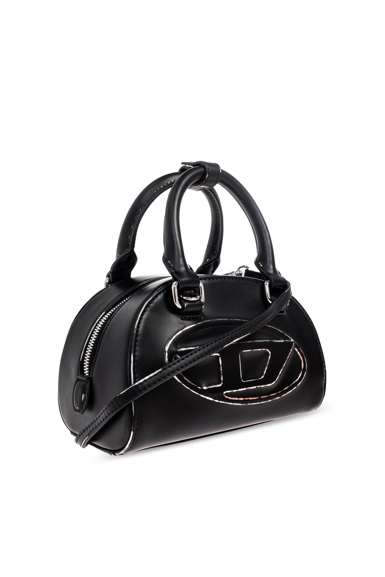 【DIESEL】1dr Dome Top Handle Women's 1DR Dome-Leather bowling bag | Black | Diesel